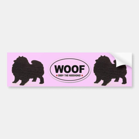 Volg de Keeshond Silhouet Bumpersticker (Voorkant)