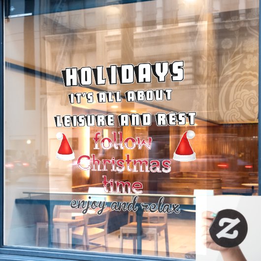 Volg de kersttijd raamsticker (Cafe Raam)