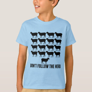 Volg de kudde schapen niet Wees jezelf Kinder T-shirt