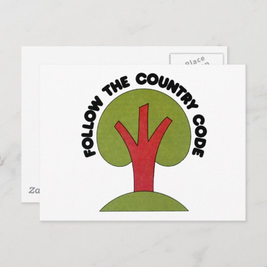 Volg de landcode briefkaart (Voorkant / Achterkant)