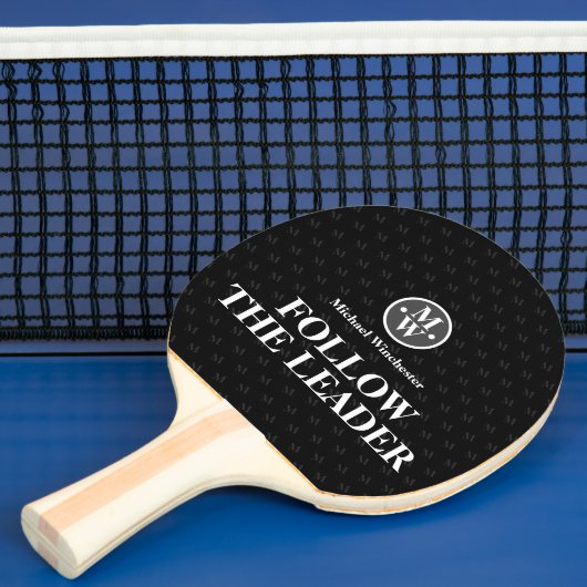 VOLG DE LEADER Monogram Zwart Tafeltennisbatje (Insitu)