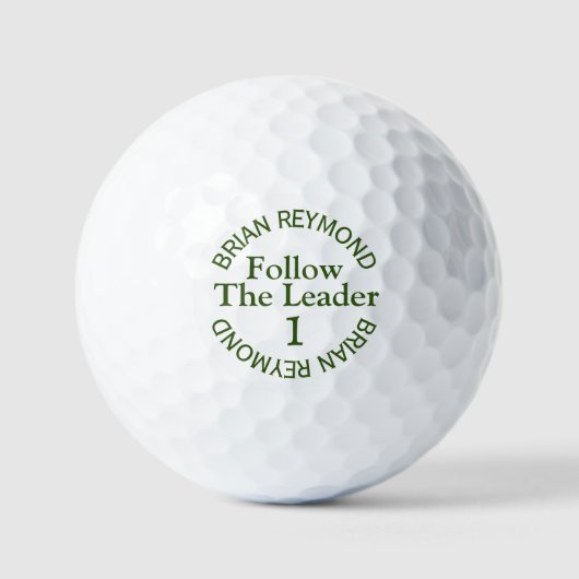 VOLG DE LEIDER 1 Zijn naam Modern Golfballen (Voorkant)
