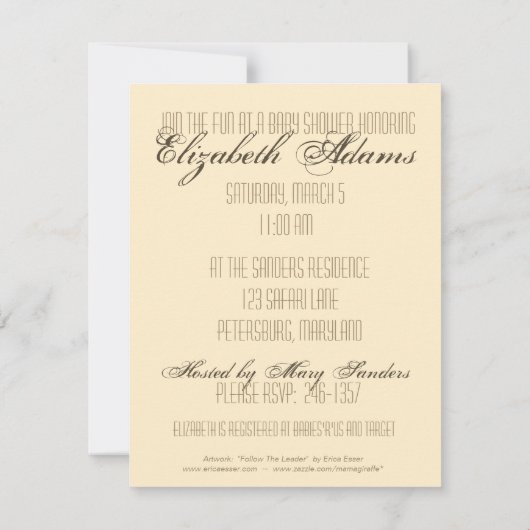 Volg de leider [giraffe] kaart (Achterkant)