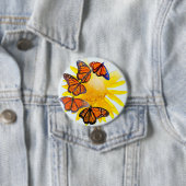 Volg de lichte Waterverf-monoboogvlinders Ronde Button 7,6 Cm (In situ)