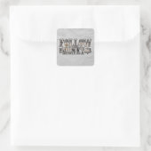 Volg de Money ~ Bill Vierkante Sticker (Tas)