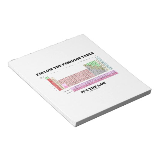 Volg de periodieke tabel Het is de wet (chemie) Notitieblok (Schuin)