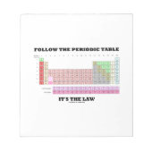 Volg de periodieke tabel Het is de wet (chemie) Notitieblok (Voorkant)
