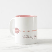 Volg de pijl waar deze Mok richt (Voorkant links)