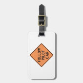 Volg de pilot Car Road Work Construction Sign Bagagelabel (Voorkant verticaal)