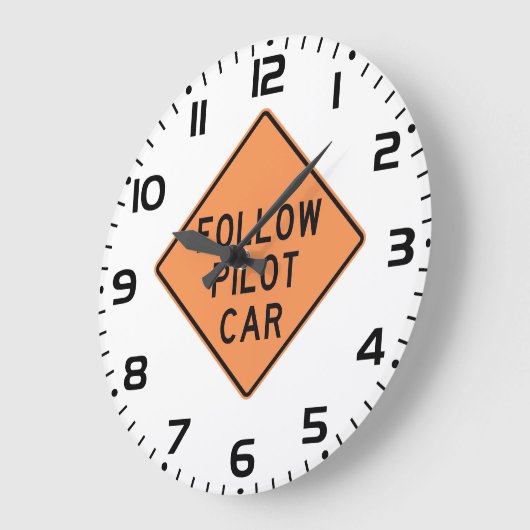 Volg de pilot Car Road Work Construction Sign Grote Klok (Hoek)