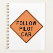 Volg de pilot Car Road Work Construction Sign Planner (Voorkant)