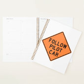 Volg de pilot Car Road Work Construction Sign Planner