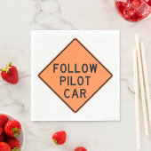 Volg de pilot Car Road Work Construction Sign Servet