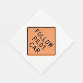 Volg de pilot Car Road Work Construction Sign Servet (Hoek)