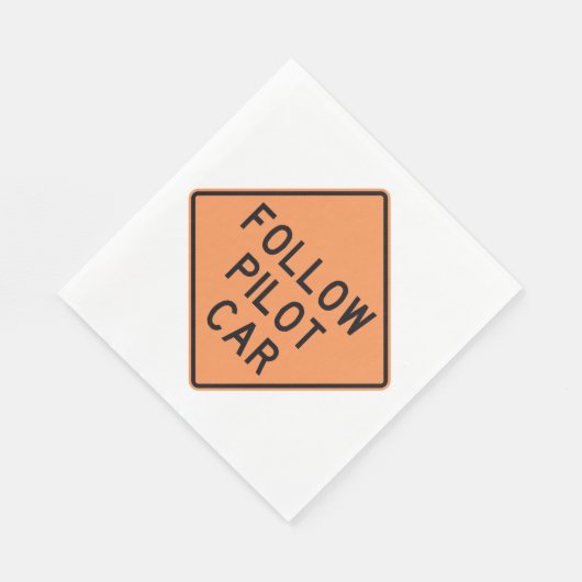 Volg de pilot Car Road Work Construction Sign Servet (Hoek)