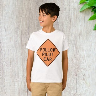 Volg de pilot Car Road Work Construction Sign T-shirt