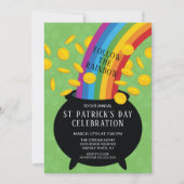 Volg de Rainbow St Patrick's Day Party Kaart (Voorkant)