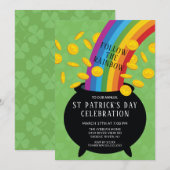 Volg de Rainbow St Patrick's Day Party Kaart (Voorkant / Achterkant)
