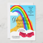 Volg de regenboogstrandweg Birthday Invite Kaart (Voorkant)