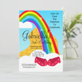 Volg de regenboogstrandweg Birthday Invite Kaart (Staand voorkant)