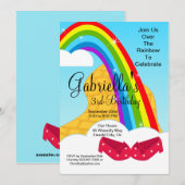 Volg de regenboogstrandweg Birthday Invite Kaart (Voorkant / Achterkant)