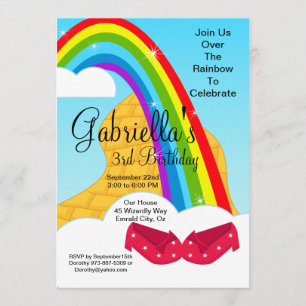Volg de regenboogstrandweg Birthday Invite Kaart