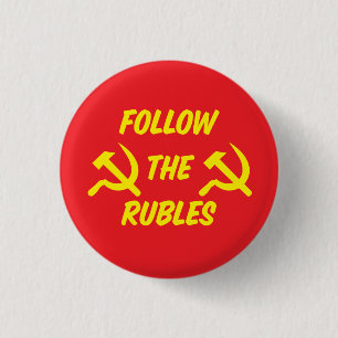 Volg de Rubles - volg het geld Ronde Button 3,2 Cm