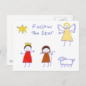 Volg de ster briefkaart (Voorkant / Achterkant)