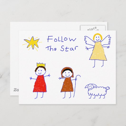 Volg de ster briefkaart (Voorkant / Achterkant)