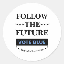 Volg de toekomst ronde sticker