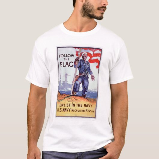 Volg de vlag - Enlist Navy (US02290A) T-shirt (Voorkant)