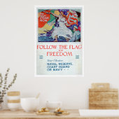 Volg de vlag van vrijheid (US02179) Poster (Keuken)