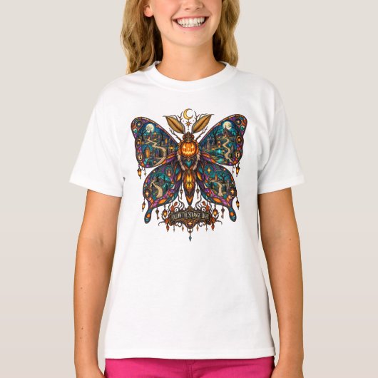 Volg de vreemde lichtmot Halloween T-shirt (Voorkant)