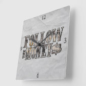 Volg de Wall-klok van het Money ~ Bill Square Vierkante Klok (Hoek)