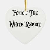 Volg de White Rabbit Alice Keramisch Ornament (Voorkant)