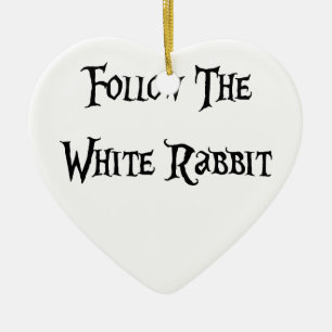 Volg de White Rabbit Alice Keramisch Ornament