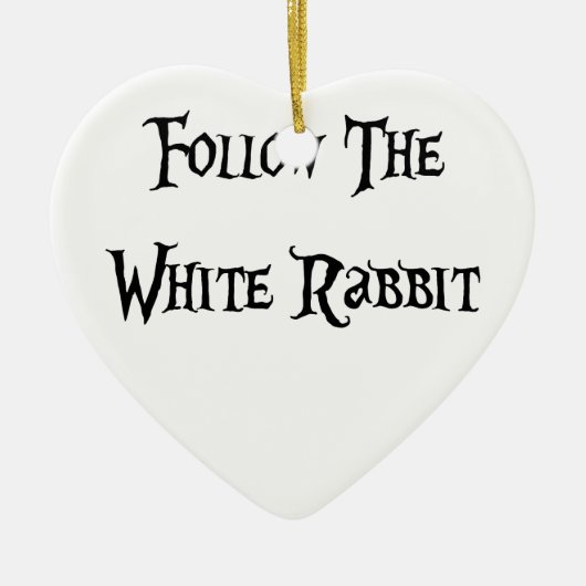Volg de White Rabbit Alice Keramisch Ornament (Voorkant)