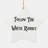 Volg de White Rabbit Alice Keramisch Ornament (Voorkant)