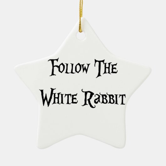 Volg de White Rabbit Alice Keramisch Ornament (Voorkant)