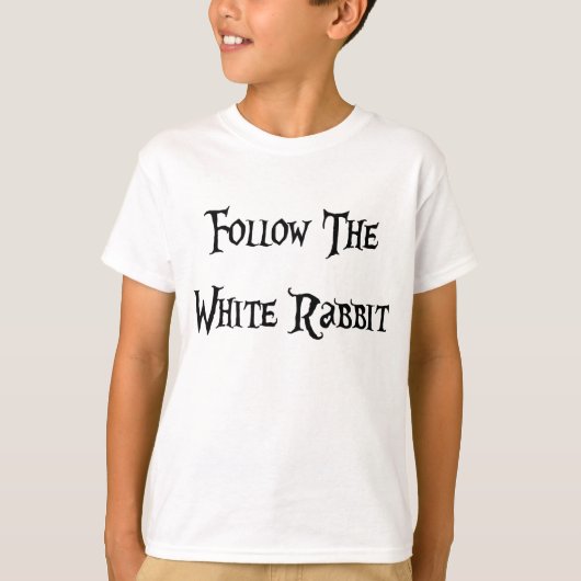 Volg de White Rabbit Alice T-shirt (Voorkant)