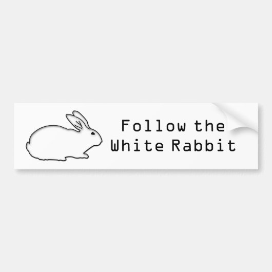 Volg de White Rabbit Bumpersticker (Voorkant)