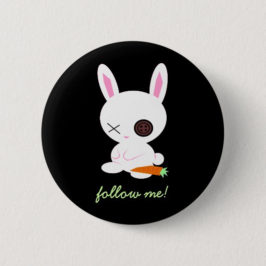 Volg de White Rabbit pin Ronde Button 5,7 Cm (Voorkant)