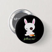 Volg de White Rabbit pin Ronde Button 5,7 Cm (Voorkant /achterkant)