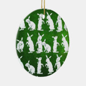 Volg de witte konijnenversiering keramisch ornament (Rechts)