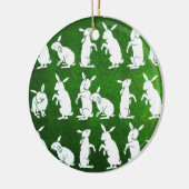 Volg de witte konijnenversiering keramisch ornament (Links)