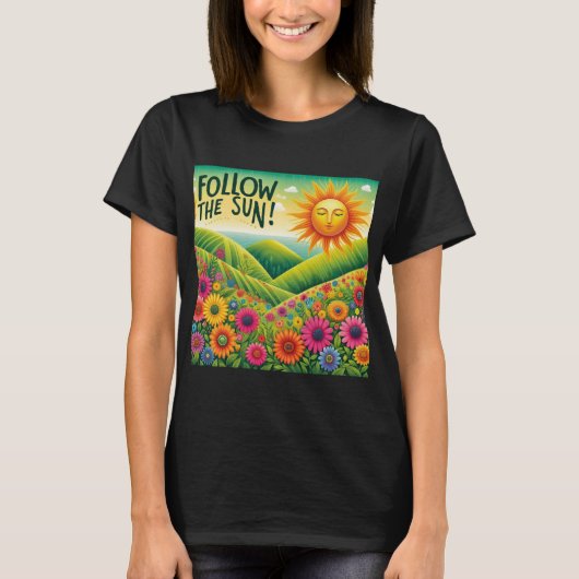 Volg de zon t-shirt (Voorkant)