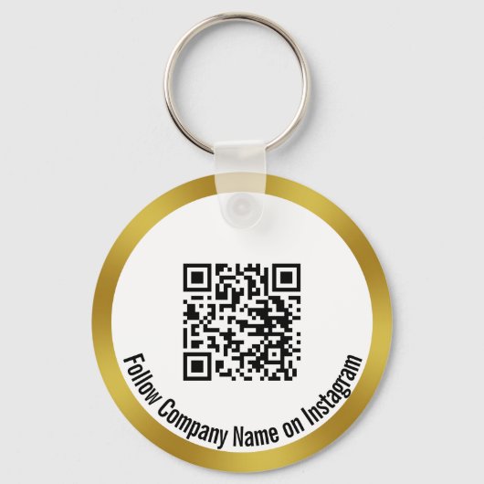 Volg de zwarte zwarte witte Gold QR-code van het b Sleutelhanger (Achterkant)