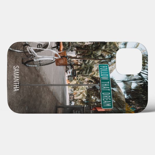 Volg die droom, Tropical Street Sign Case-Mate iPhone Case (Achterkant (horizontaal))