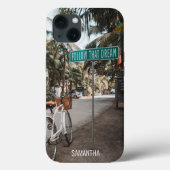 Volg die droom, Tropical Street Sign Case-Mate iPhone Case (Achterkant)