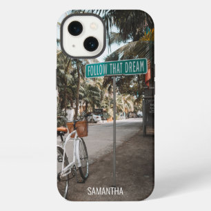 Volg Die Droom, Tropisch Straatbord iPhone 13 Hoesje